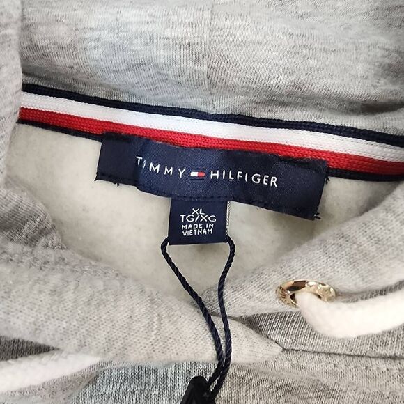 Tommy Hilfiger Size XL Grey Pullover Logo Sweatshirt Hoodie NWT - Picture 5 of 7